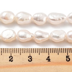 天然養殖淡水パールビーズ連売り  研磨両側  グレード5 A  ホワイト  7~8mm  穴：0.6mm  約20~22個/連  7.28''（18.5センチメートル）&nbsp;PEAR-P062-28I