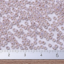MIYUKIラウンドロカイユビーズ  日本製シードビーズ  （rr2357)シルバーラインの淡いローズオパール  11/0  2x1.3mm  穴：0.8mm  約1100PCS /ボトル  10 G /ボトル&nbsp;SEED-JP0008-RR2357