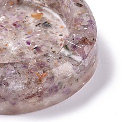 天然その他のクォーツ灰皿  樹脂と  ホームオフィスの卓上装飾  ティアドロップ  101x99x21mm  内径：71x70mm&nbsp;DJEW-F015-08C