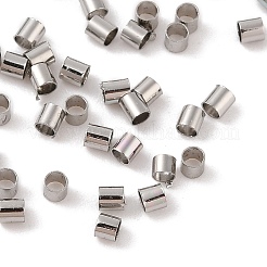 コラム真鍮ビーズ  カドミウムフリー＆ニッケルフリー＆鉛フリー  長持ちメッキ  プラチナ  2x2mm  穴：1.5mm&nbsp;KK-G509-01B-P