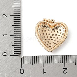 真鍮製マイクロパヴェキュービックジルコニアペンダント  ゴールドカラー  丸カン付き  ハート  16x16x4mm  穴：3.8mm&nbsp;KK-Z107-15G-03