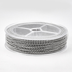 変色しにくい304ステンレススチールボールチェーン  スプールで  ステンレス鋼色  1.5mm  約49.21フィート（15m）/ロール&nbsp;CHS-S005-05A