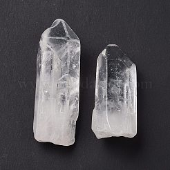 ラフ原石の天然水晶ビーズ  ロッククリスタルビーズ  転倒用  装飾  艶出し  ワイヤーラッピング  ウィッカ＆レイキクリスタルヒーリング  穴なし/ドリルなし  ナゲット  50~90x15~25mm  約30~35個/連&nbsp;G-M376-04A