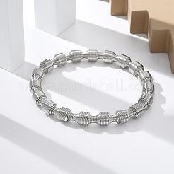 女性用304ステンレススチールストレッチバングル  ステンレス鋼色  1/4インチ（0.75cm）  内径：2-1/8インチ（5.25cm）&nbsp;BJEW-P315-02F-P