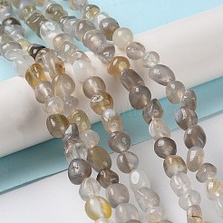 天然石瑪瑙ビーズ連売り  ナゲット  タンブルストーン  3.5~9x4~6.5x4~6mm  穴：0.8mm  14.96''（38センチメートル）&nbsp;G-D081-A04
