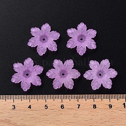 透明なアクリルビーズ  艶消し  花  スミレ  21x19x5.5mm  穴：1.6mm  約930個/500g&nbsp;MACR-S373-117-D04