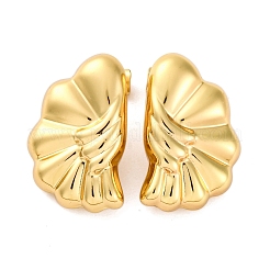 女性用フラワー 304 ステンレス スタッド イヤリング  左右  ゴールドカラー  32x20.5mm&nbsp;EJEW-A125-71G