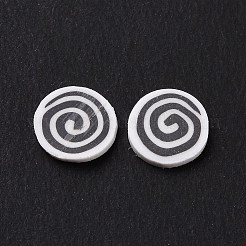 手作り樹脂クレイカボション  ボルテックスでフラットラウンド  ブラック  5~5.5x0.8mm  約76923個/1000g&nbsp;CLAY-A002-05B