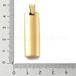 イオンプレーティング（IP）304ステンレスペンダント  文字チャーム付きの長方形  14KGP本金メッキ  38x12x5mm  穴：7.5x5mm&nbsp;STAS-Z098-26G