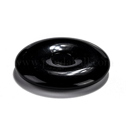 天然石オブシディアンペンダント  ドーナツ/円盤  ドーナツ幅：11~12mm  28~30x5~6mm  穴：6mm&nbsp;G-F524-B16