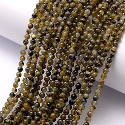 天然石ラブラドライトビーズ連売り  ラウンド  3~3.5mm  穴：0.7mm  約115~125個/連  16インチ&nbsp;G-K146-49-3mm
