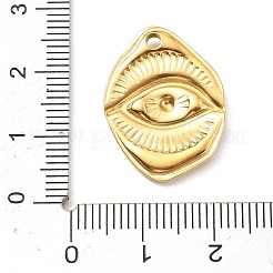 304ステンレスペンダント  アイチャーム  18KGP本金メッキ  23.5x17.5x2.5mm  穴：2mm&nbsp;STAS-I334-19G