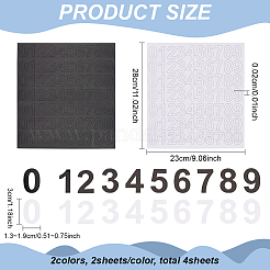 4 シート 2 色 PVC 自己粘着デジタルラベルステッカー  防水デカール 0~9 枚  ミックスカラー  280x230x0.2mm  2枚/色&nbsp;DIY-FG0005-31