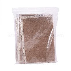 編組ジュートとレースの滑り止めの絶縁パッド  レストランウエスタンプレースマット  バリーウッド  42x30x0.1cm&nbsp;LS-AJEW-WH0066-01