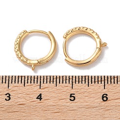真鍮フープピアスパーツ  カドミウムフリー＆ニッケルフリー＆鉛フリー  18KGP本金メッキ  14x13.5x2mm  穴：0.8mm  ピン：0.9mm&nbsp;KK-B105-02G