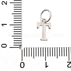 925スターリングシルバーペンダント  文字L  文字t  10x6x1mm  穴：4mm&nbsp;STER-R011-07P-T