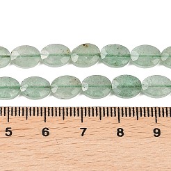 天然石グリーンアベンチュリンビーズ連売り  多面カット  フラットオーバル  8x6x3mm  穴：0.7~0.8mm  約46~47個/連  14.96~15.16''（38~38.5センチメートル）&nbsp;G-H349-A01-12