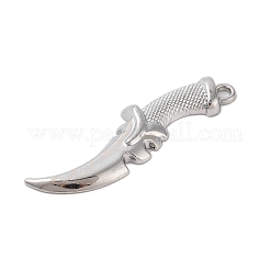 チベット風合金ビッグサイズペンダントトップ  プラチナ  短剣  56x15x5mm  穴：3mm&nbsp;LS-FIND-Z053-03P-05