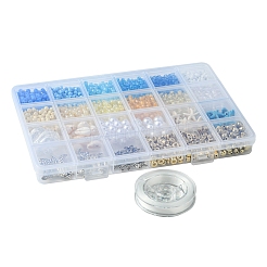 海のビーチをテーマにした DIY ストレッチ ジュエリー セット キット  ミックスカラー  4~27x4~19x2~4mm  穴：1.5~2mm&nbsp;DIY-FS0006-89