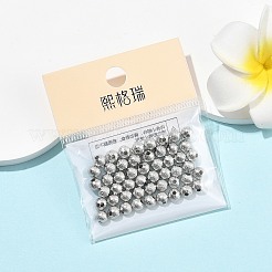 シェグレース真鍮スペーサービーズ  カドミウムフリー＆ニッケルフリー＆鉛フリー  ラウンド  テクスチャ  プラチナメッキ  5mm  穴：1.4mm&nbsp;XGRPCF699-174P