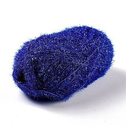 ポリエステルかぎ針編みの糸  きらめくスクラブ糸  布巾用  編み物を飾る工芸品  ブルー  10~13x0.5mm  218.72ヤード（200m）/ロール&nbsp;LS-OCOR-G009-01D