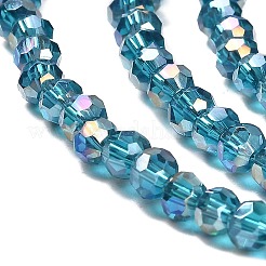透明ガラスビーズ  32ファセット  ABカラーメッキ  ラウンド  ライトシーグリーン  3.5x3mm  穴：1mm  約163~166個/連  50~51cm&nbsp;LS-EGLA-A035-T3mm-B12