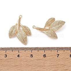 真鍮チャーム  葉のチャーム  18KGP本金メッキ  26.5x18x3mm  穴：1.4mm&nbsp;KK-L266-01A-G