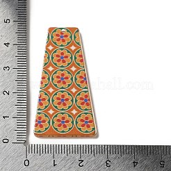 印刷されたアクリルパーツ  台形  チョコレート  44.5x23.5x2.5mm  穴：1.5mm&nbsp;TACR-F007-03G