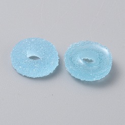 ドゥルージー樹脂デコデンカボション  ドーナツ  模造キャンディー  艶消し  ライトスカイブルー  16x5mm&nbsp;RESI-WH20002-06B