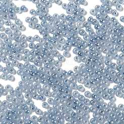 ガラスシードビーズ  セイロン  丸い穴  ラウンド  スチールブルー  4x3mm  穴：1.5mm  7500個/ポンド&nbsp;SEED-H002-E-A1415