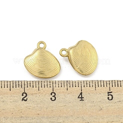 イオンプレーティング（IP）304ステンレスペンダント  貝殻の形のチャーム  18KGP本金メッキ  14x13.5x4mm  穴：1.5mm&nbsp;STAS-I307-536G