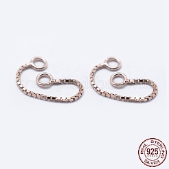 スターリングシルバーベネチアンチェーン925個  ローズゴールド  30x0.65mm  穴：1mm&nbsp;STER-K171-10RG