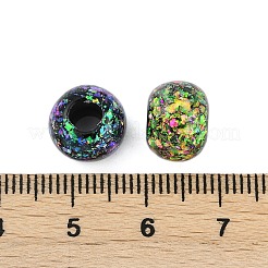 プラスチックビーズ  フラットラウンド  合成オパールと  ミックスカラー  10.5x8mm  穴：4.3mm&nbsp;FIND-I041-02A