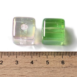 UVメッキ透明アクリルビーズ  キューブ  ミックスカラー  15x15x15mm  穴：4mm&nbsp;OACR-H123-14