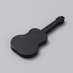 グリッターパウダー入りアクリル製大型ペンダント  ギター  ブラック  60x25.5x3.8mm  穴：1.2mm&nbsp;LS-MACR-TAC0003-06E