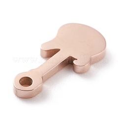 イオンプレーティング（IP）304ステンレススチールチャーム  レーザー切断  ギター  ローズゴールド  14x7x1.5mm  穴：1.4mm&nbsp;STAS-Y002-11RG