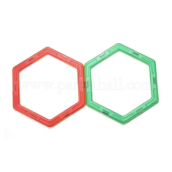 DIYプラスチック磁気ビルディングブロック  3dビルディングブロック建設プレイボード  おもちゃのギフトアクセサリーを作る子供たちのために  六角  ランダム単色またはランダム混色  109x124x6mm&nbsp;DIY-L046-25