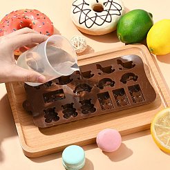チョコレート DIY シリコン型  レジン型  UVレジン用  エポキシ樹脂工芸品作り  混合図形  ココナッツブラウン  208x102x14mm&nbsp;DIY-CJC0016-01
