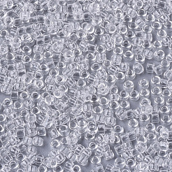 ガラスシードビーズ  機械刺繍に適合  透明色  ラウンド  透明  11/0  2x1.5mm  穴：1mm  約30000個/袋&nbsp;SEED-S042-11B-08