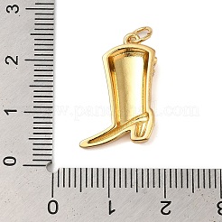 ラックメッキ真鍮チャーム  カドミウムフリー＆鉛フリー  長持ちメッキ  ブーツチャーム  18KGP本金メッキ  21x16.5x4mm  穴：5mm&nbsp;X-KK-S372-22G