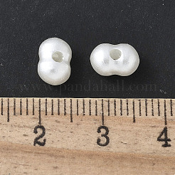 Abs模倣ビーズ  ピーナッツ  ホワイト  8x5.5x4.5mm  穴：1.8mm  4167個/ 500g&nbsp;OACR-D302-01B