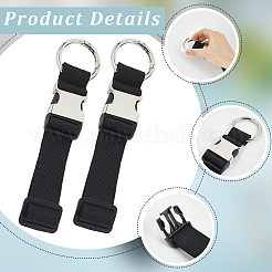 PP 調節可能な荷物ストラップ  荷物ケースのラチェットタイ  合金クラスプ付  ブラック  230~335x41x12mm&nbsp;AJEW-WH20017-06A