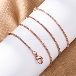 女性用真鍮ラウンドスネークチェーンネックレス  304ステンレススチール製カニカン付き  ラックメッキ鉛フリー＆カドミウムフリー  長持ちメッキ  ローズゴールド  18.07x0.04インチ（45.9x0.1cm）&nbsp;NJEW-D302-15RG