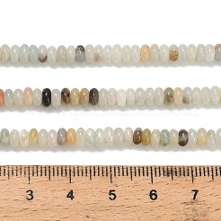 天然フラワーアマゾナイトビーズ連売り  ロンデル  4x1.5mm  穴：0.7mm  約155個/連  14.96''（38センチメートル）&nbsp;G-L635-A36-4x2mm