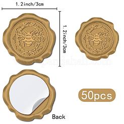 粘着ワックスシーリングステッカー  封筒シール装飾  クラフトスクラップブックDIYギフト用  ミツバチ  30mm  50pc&nbsp;DIY-CP0010-58D