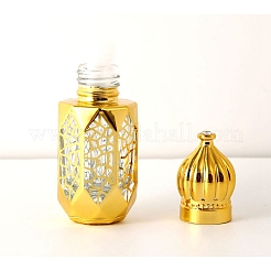 ガラスローラーボールボトル  香水の詰め替えボトル  ゴールド  2.482x6.67cm  容量：6ml（0.20fl.oz）&nbsp;PW-WG38654-01