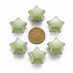 不透明なアクリルビーズ  パールカラーの  スター  オリーブ  20.5x21x12.5mm  穴：3.5mm&nbsp;MACR-S372-02B-83
