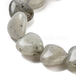 天然石ラブラドライトビーズ連売り  ハート  11~11.5x12x6mm  穴：1.1mm  約36個/連  15.35インチ（39cm）&nbsp;G-B022-32C