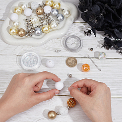 DIY ブレスレット ジュエリー作りキット  丸いプラスチック、アクリル、樹脂のラインストーンビーズを含む  ミックスカラー  8~53x0.45~20mm  穴：1.6~3mm&nbsp;DIY-SC0026-10A