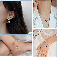 合金エナメルチャーム  ミツバチ＆トンボ＆蝶  ライトゴールドメッキ  ミックスカラー  13~16x13.5~17x2.5~6mm  穴：1.8~2mm  64個/箱&nbsp;ENAM-BC0001-02